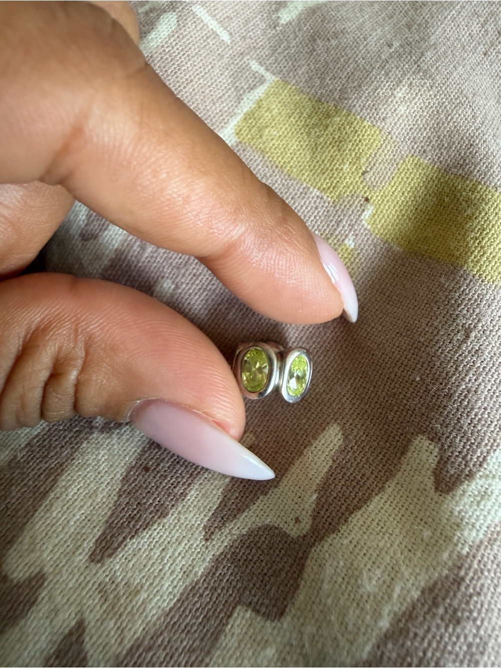 Pandora Sterling Silver Peridot charm -Green Gemstone